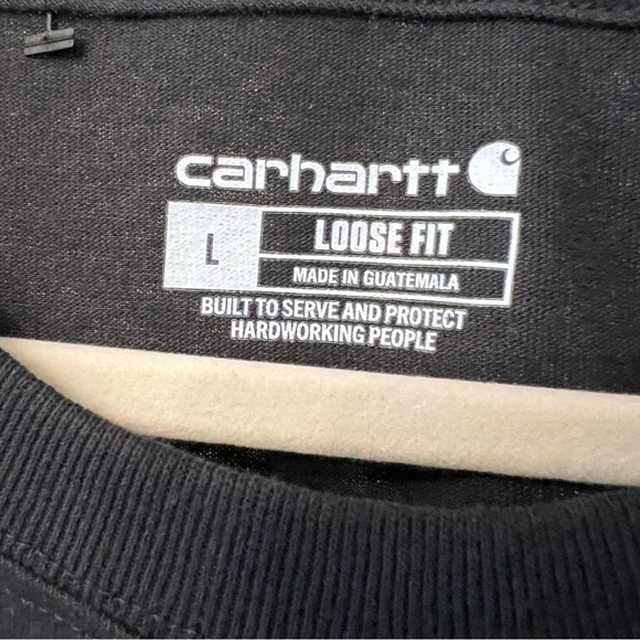 Carhartt Classic Loose Fit Short Sleeve Tee Shirt Black Large Outdoor Utility - Picture 3 of 5